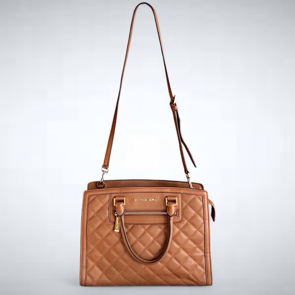 MICHAEL Michael Kors Brown Quilted Leather Selma Satchel - Picture 3 of 11